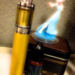 Ehpro Kayfun Lite Nano V2 
--modified airflow.  Drilled out to 5/64
sitting on a brass Paps GP.