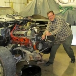 workin on engine of 72 chevelle