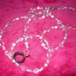 My matching handmade lanyard. I love me some pink!