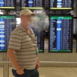 Dad vaping in BWI waiting for Michael's show to start.