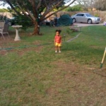 grandbaby in the backyard