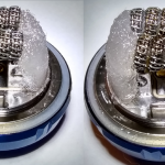 Identical 0.12Ω dual build, contact 110W (left), spaced 100W (right)