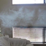 This is a photo of a vape cloud produced by three vapes on my Joye Ego using 100% VG juice and a low resistance cartomizer. The cloud look full and thick only because the sun is hitting it and magnifying the effect. It also more steamy because the room was cold...15 centigrade.