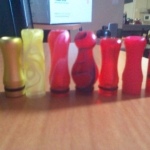 red and yellow drip tips