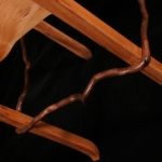 Detail of the corkscrew willow stringer on a cocktail table.