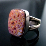 Platinum and Gem dinosaur bone ring.