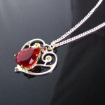 Red Fire Opal Heart Pendant