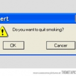 funny quit smoking error message