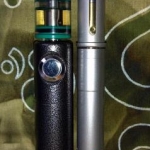 Silver Bullet (Silver Vein) + J-Tank
PrecisePlus 18650 + Who's Your Daddy 5ML Tank + T-Tip