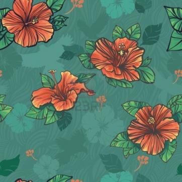 13041037 a repeating pattern of a hibiscus flower
