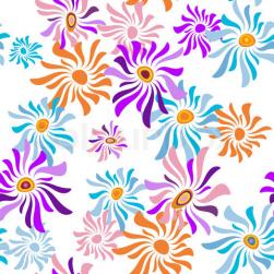 1713333 650231 floral white repeating pattern with colorful flowers vector