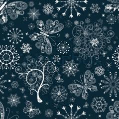 1715539 702302 dark blue christmas repeating pattern with snowflakes and butterflies vector