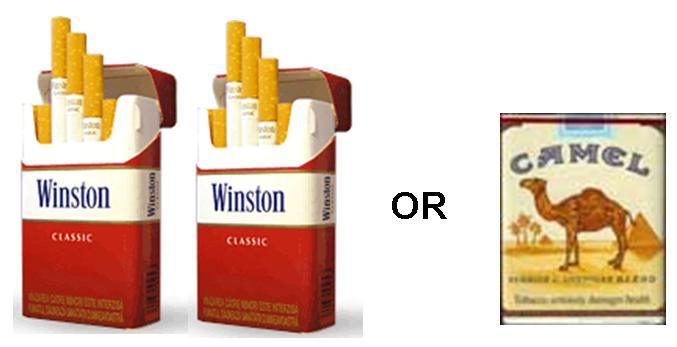 2 packs or Camels