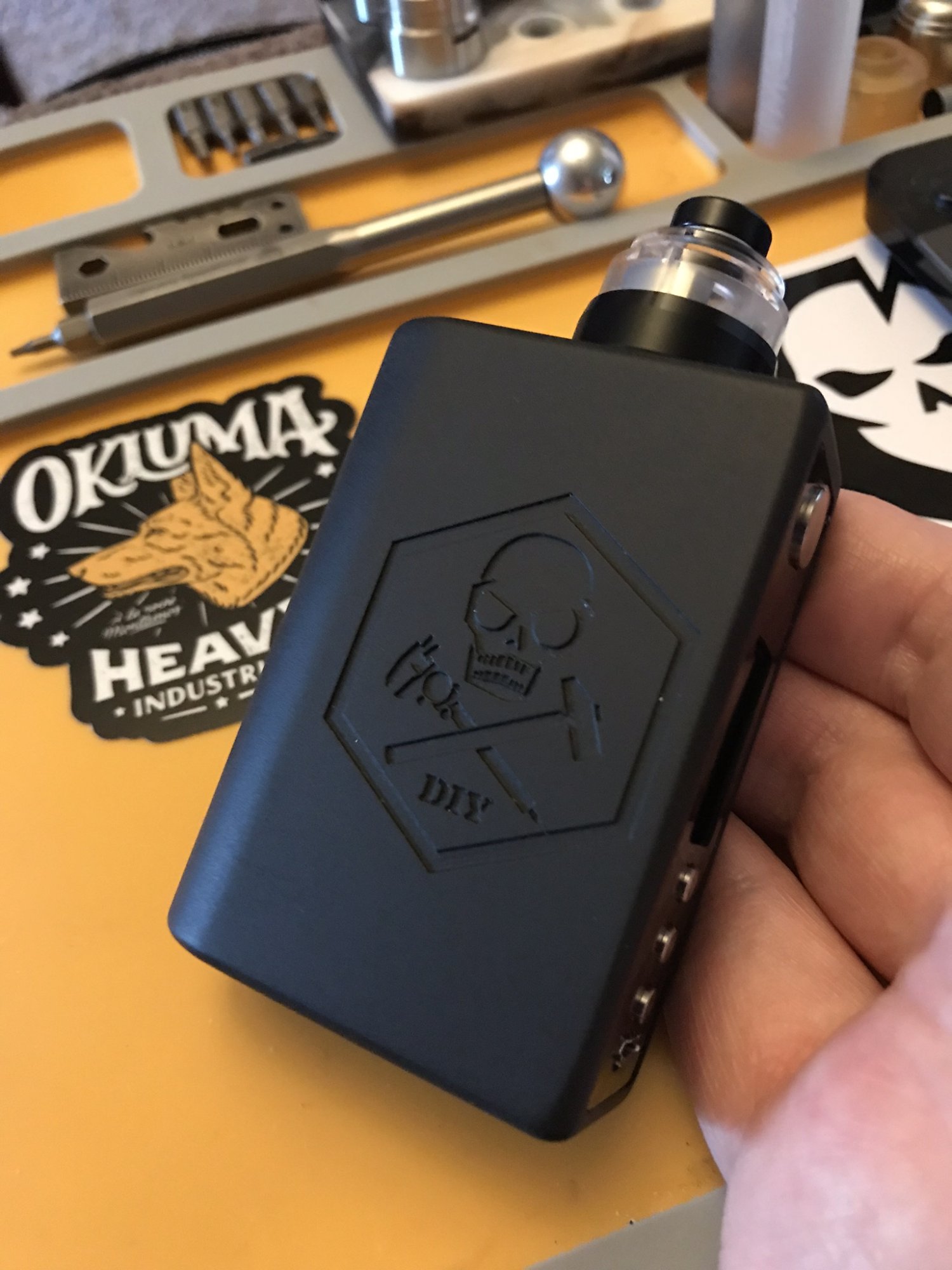 21700 Delrin squonk enclosure after being glass bead-blasted