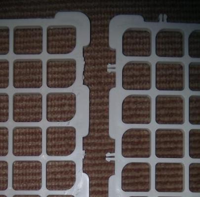 6: Stock grid on right will be upper shelf; modified grid on left will rest on bottom of rack