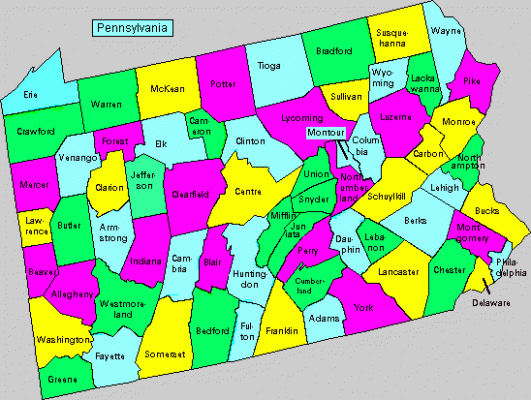 A county map of PA... to make it easier to picture where everyone is at!