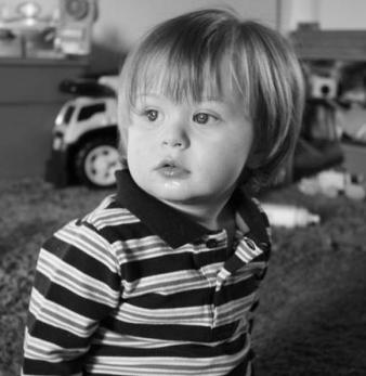 A has so much hair... I can't believe it was even a little tamed here... he usually has crazy hair