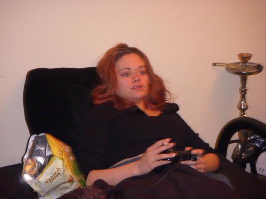 Ah, the analog days.  Me on my day off.... Cigarette, chips, Hookah, and Playstation.