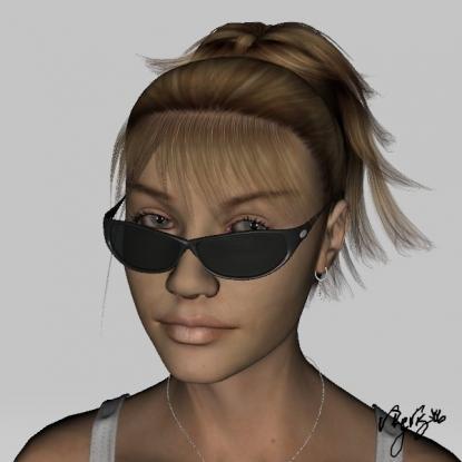 "Apathy" Self-portrait. My first experiment with DAZ 3-D.