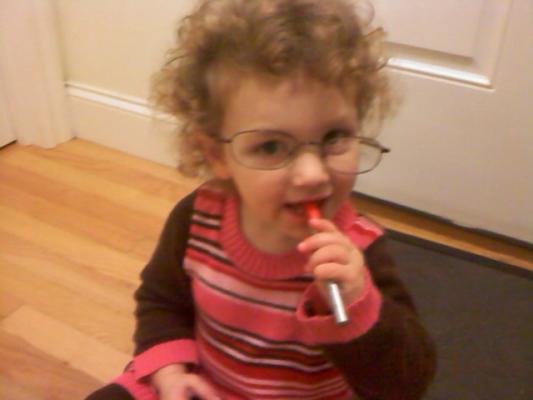 AVA looking like a librarian looking cute!