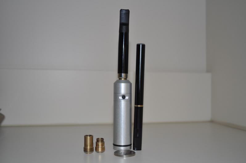 Beside a fully assembled 510 a nickle in front, adapters for 901 and 510 to left-Chameleon has an 801 atty on.