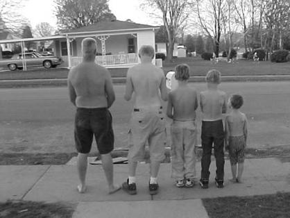 black and white picture I took of my family