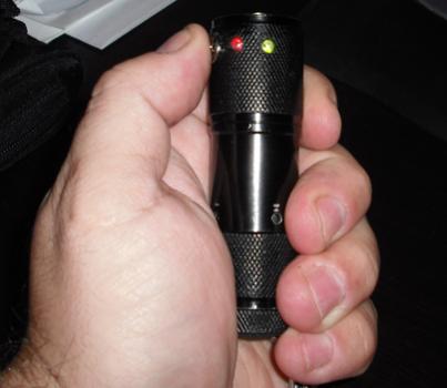 black flashlight mod with two leds