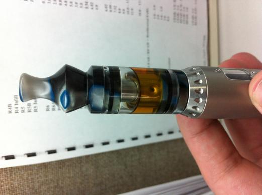 Blue and White Elegance Tank from Hoosiervapes.com on Provari Mini