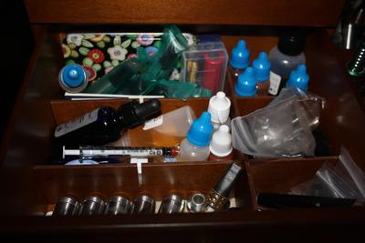 bottom drawer of vape station