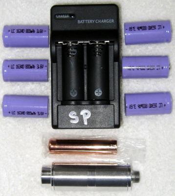 Comes with six batteries, battery charger and new 801 atomizer.