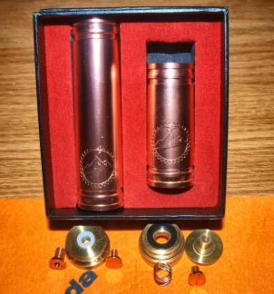 Copper Vanilla Clone, top cap & switch taken apart.