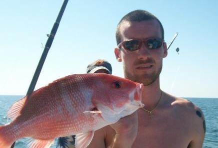 Deep sea fishing, it's a red snapper for those curious