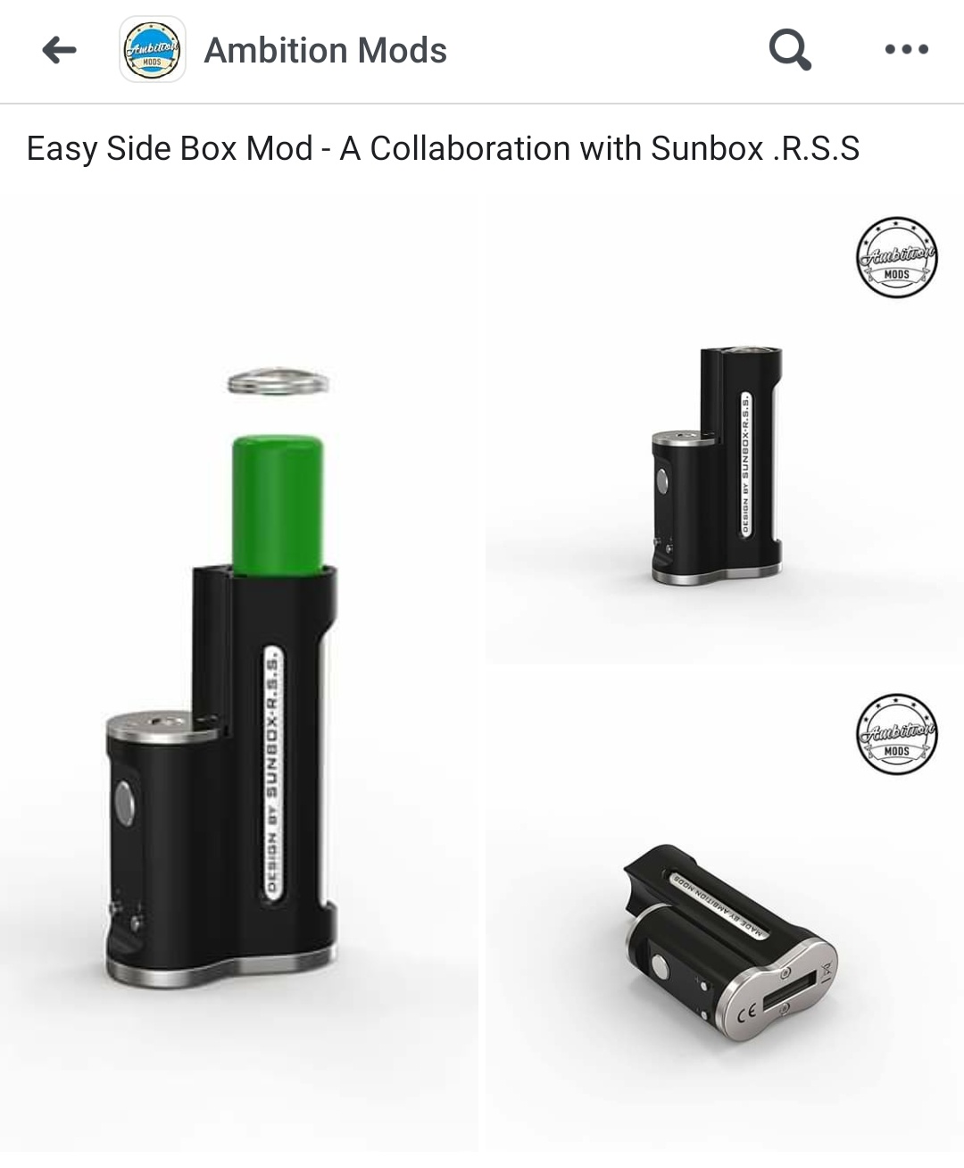 EASY SIDE Box Mod Stealth 60W Ambition Mods, Sunbox & R.S.S Mods