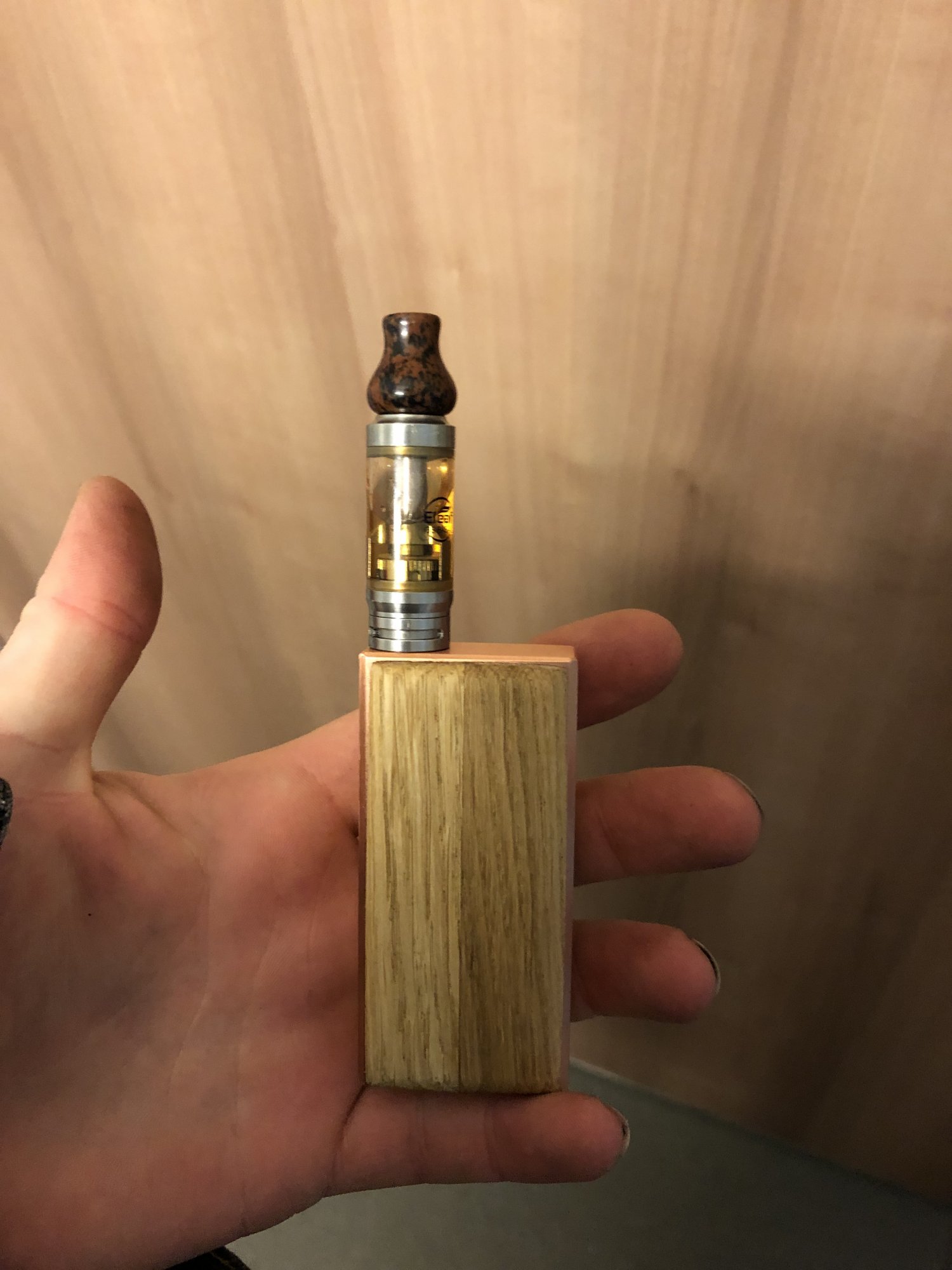 Eleaf basal with custom oak panels and stone mouth piece