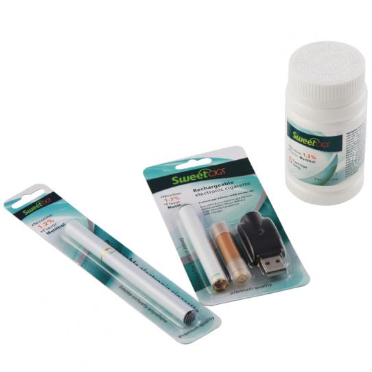 Electronic cigarette group(including disposable cigarette 1pc, rechargeable e-cigarette 1set and cartridge refilling 1 bottle)