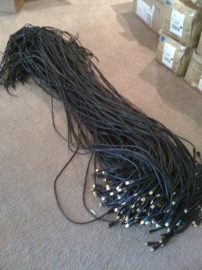 Ever wonder how we make USB pass throughs? It starts with all these cables being cut and the tops getting stripped...