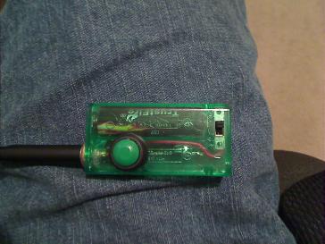 Front with the Green button.