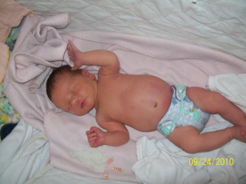 Gavin in his bunny Diaper