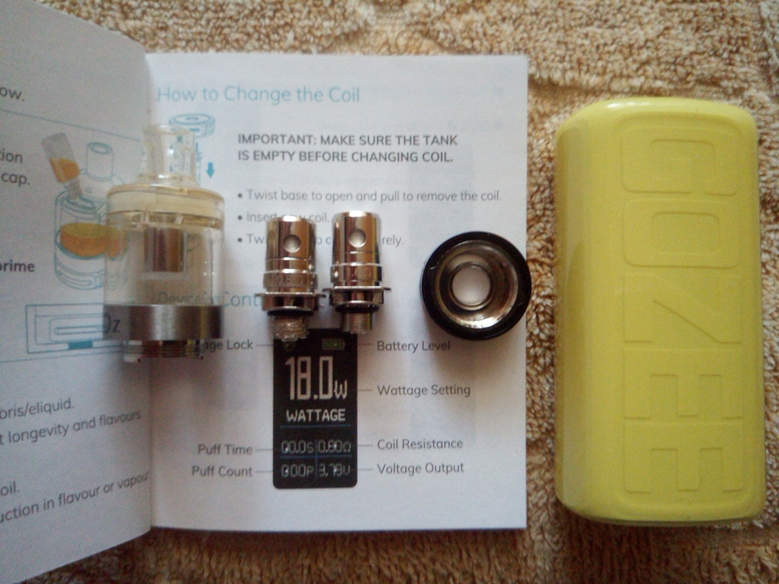 Gozee tank and coils