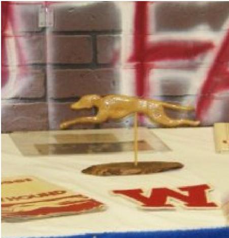 greyhound I carved for the guestbook table