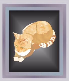 Hand drawn on Wacom tablet with Gimp. My Mom's cat, Beau. (RIP)