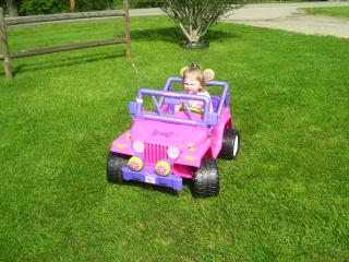 Hannah and her jeep.