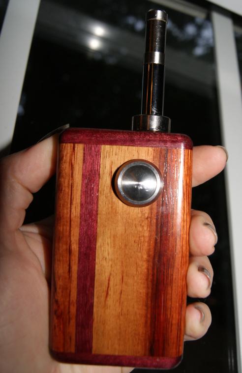 Hog Mod #35.  "Tess"  Canary body, Purpleheart ends and inlay.