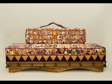 I built the base of this couch as a collaboration with a textile artist named Susie Selligman.