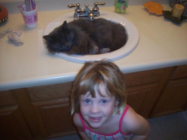 Kalynn and Gray.  Gray pretty much sleeps where he wants