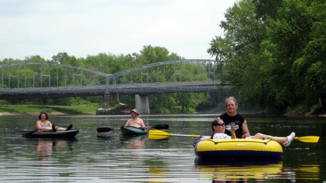 Kayaking on the river