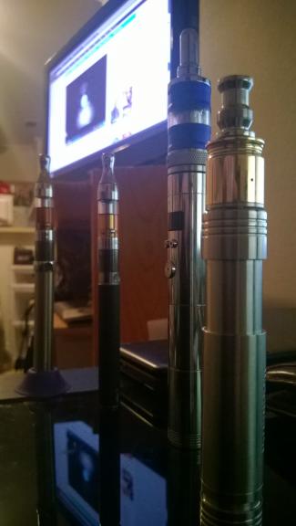 Magneto with Patriot, Vamo V2 with Kayfun Rocket V2, eGo-T with Mini ProTank 2. Date: 3/30/2014