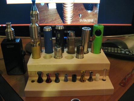 Maple-Oak-Maple, unfinished. My current desk stand:)