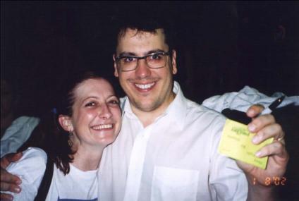 me & John Flansburgh, of They Might Be Giants. i squished in reeeeal good. he's nice & squishy.