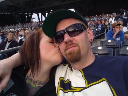 me & my girl at a padres game (we lost, lol)